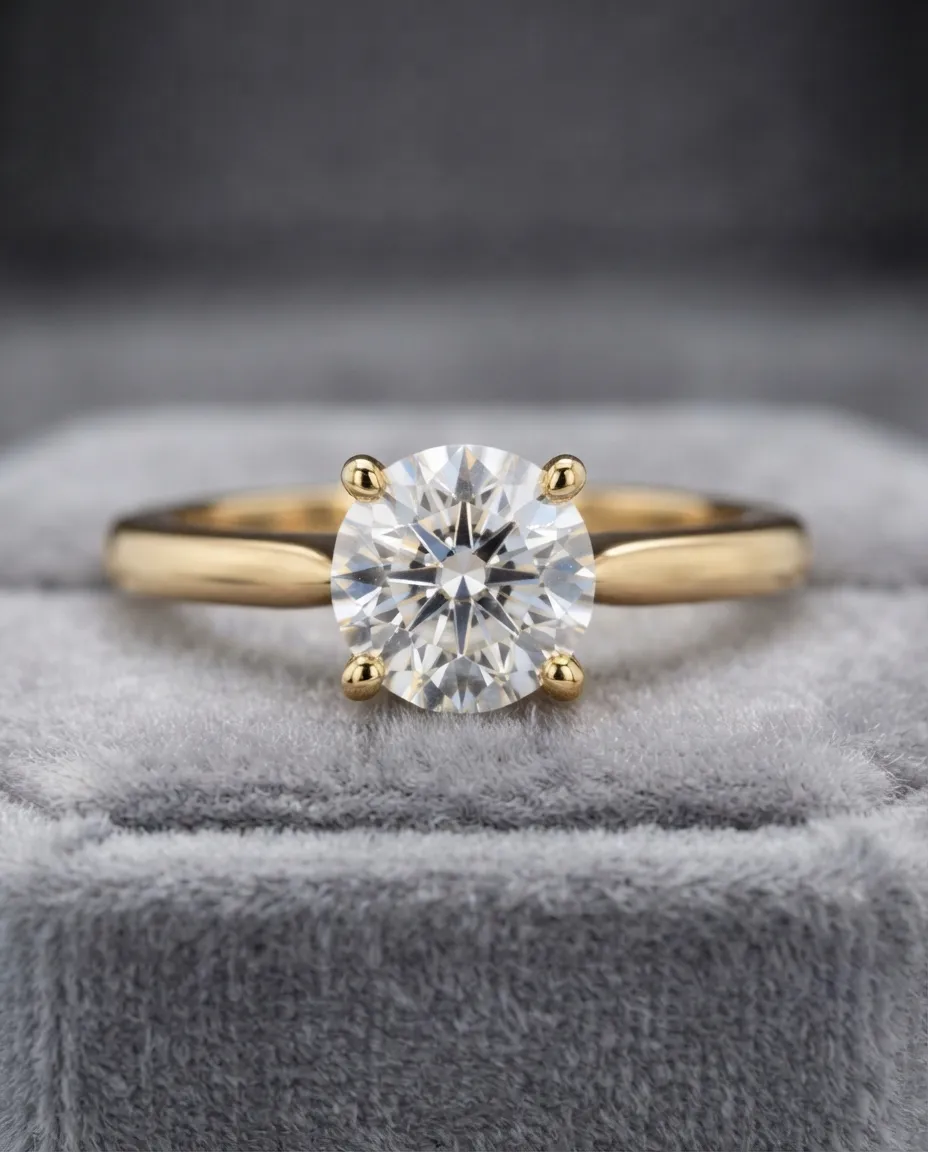 Handcrafted 14K / 18K gold engagement ring with an IGI-certified lab-grown diamond