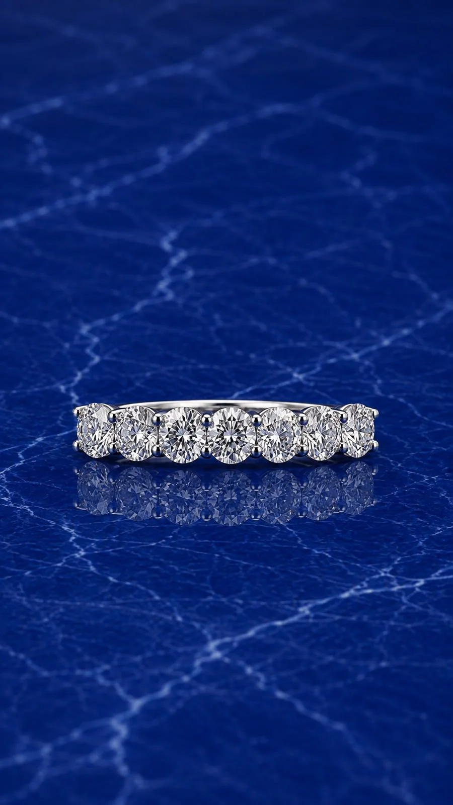 Round brilliant lab grown diamond half eternity band set in 14k gold