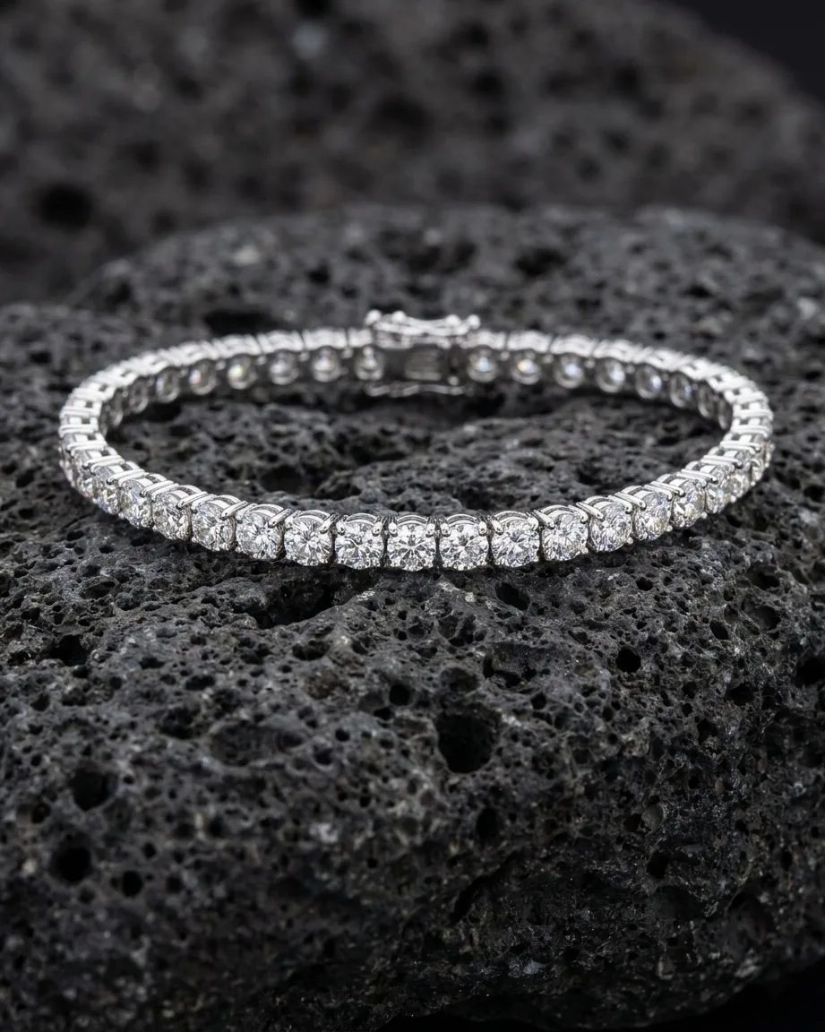 Classic tennis bracelet set with lab grown diamonds in 14K gold
